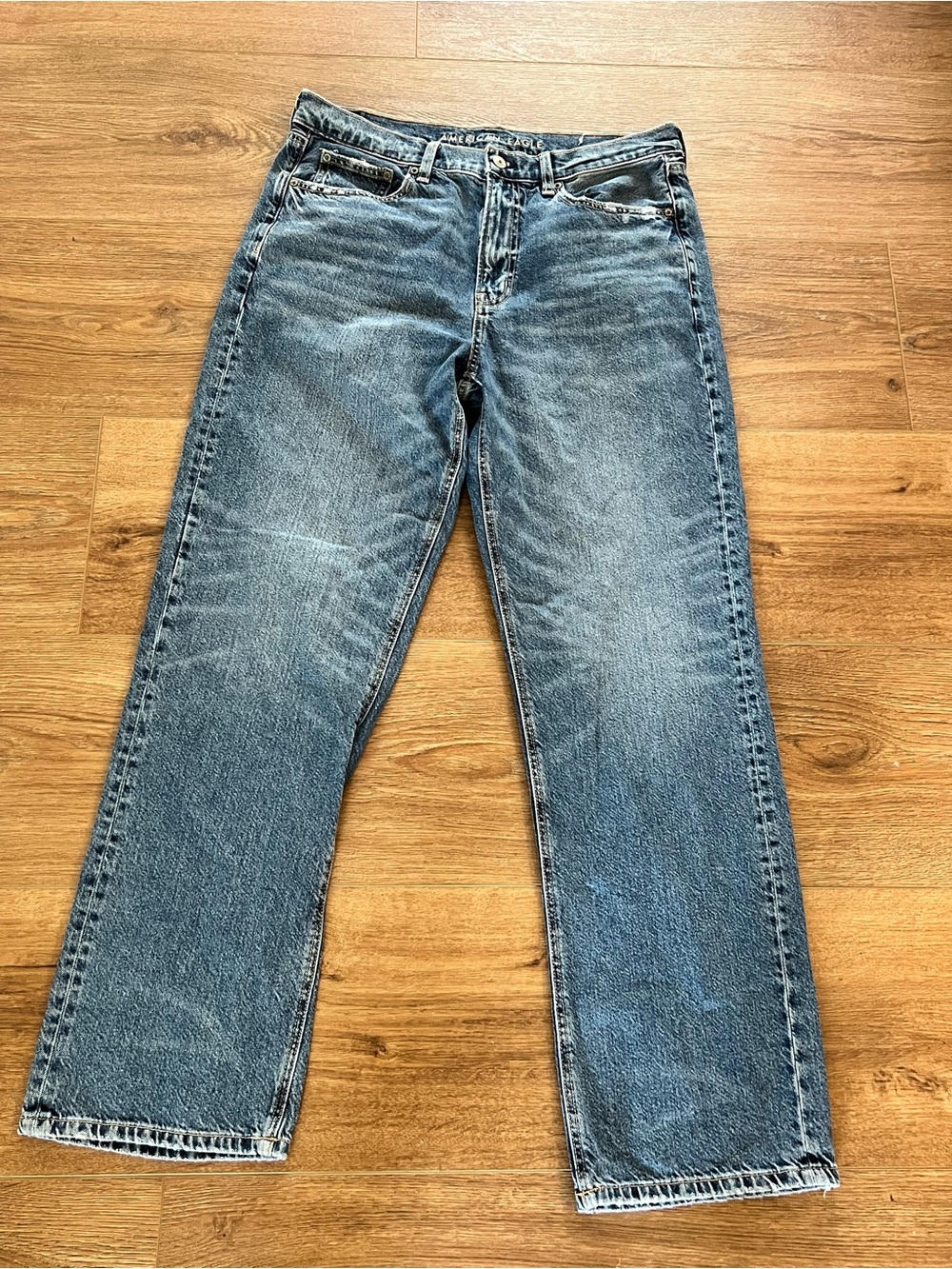 American Eagle Outfitters Straight-Leg Vintage Wash Jeans - Blue